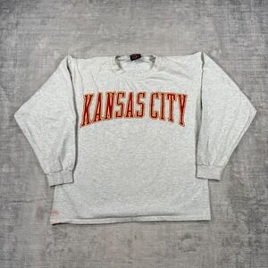 Kansas City Chiefs Shirt Mens Small Gray Vintage 1996 Galt Sand  NFL Long Sleeve